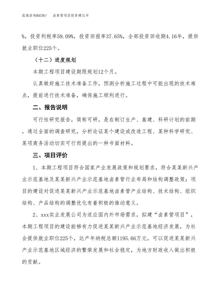 卤素管项目投资建议书(总投资6000万元)_第5页