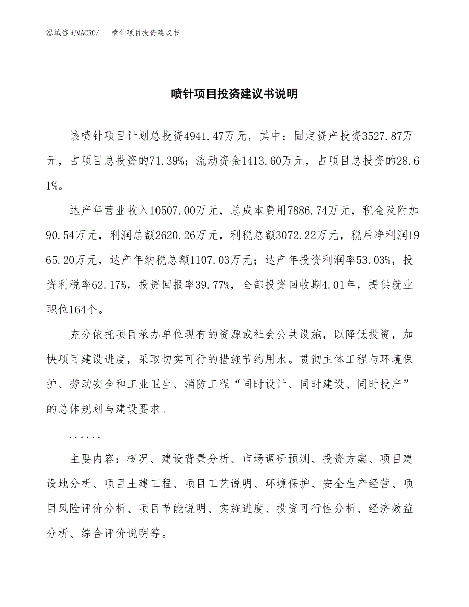 喷针项目投资建议书(总投资5000万元)_第2页