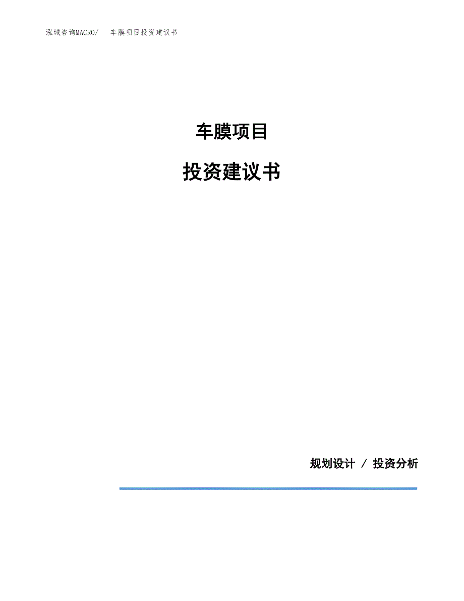 车膜项目投资建议书(总投资16000万元)_第1页