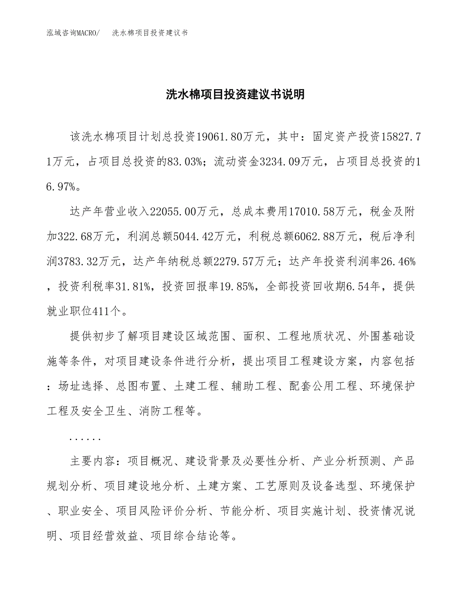 洗水棉项目投资建议书(总投资19000万元)_第2页