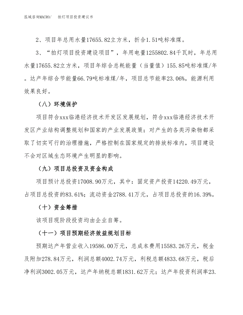 拍灯项目投资建议书(总投资17000万元)_第4页