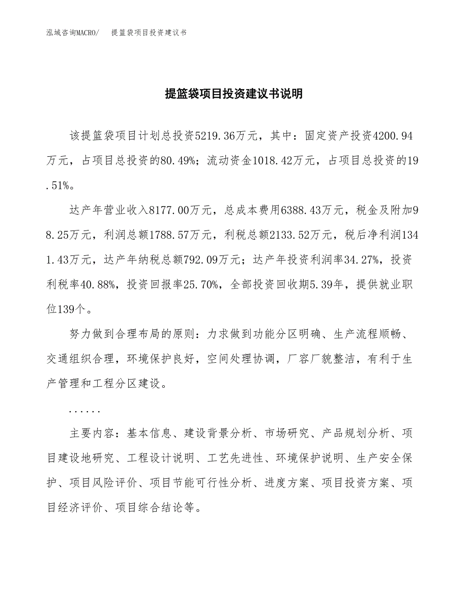 提篮袋项目投资建议书(总投资5000万元)_第2页