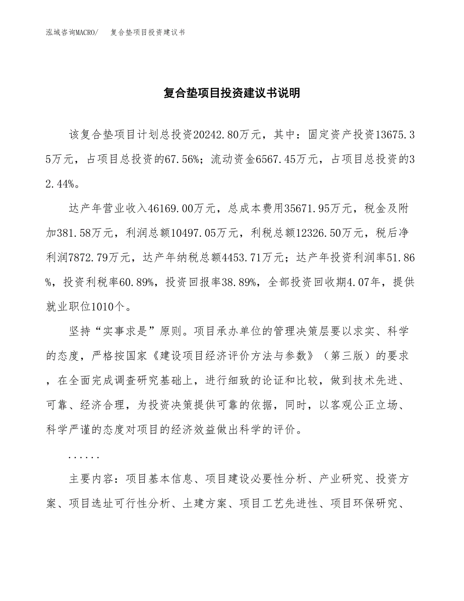 复合垫项目投资建议书(总投资20000万元)_第2页