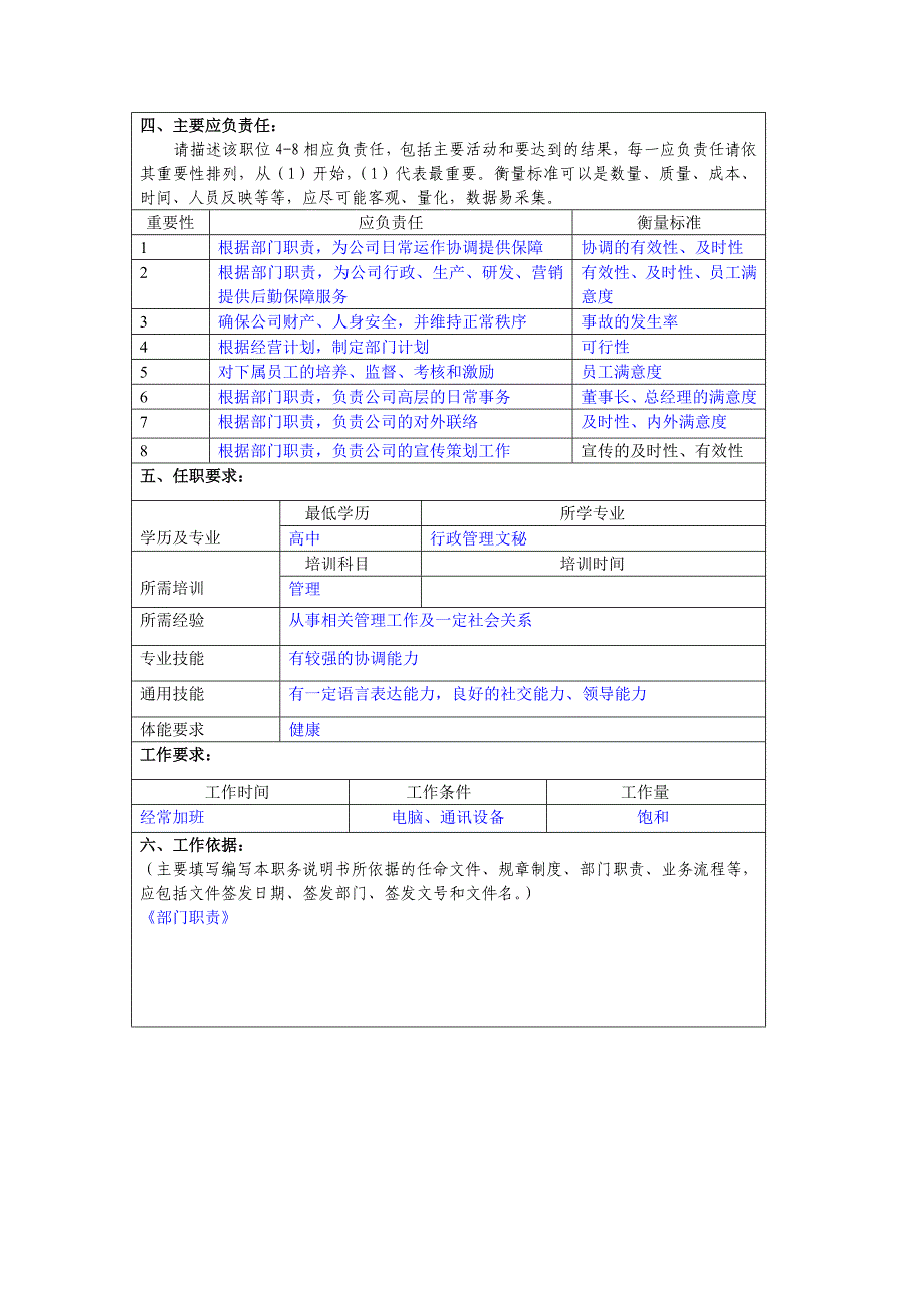 行政管理部部长岗位职责_第2页