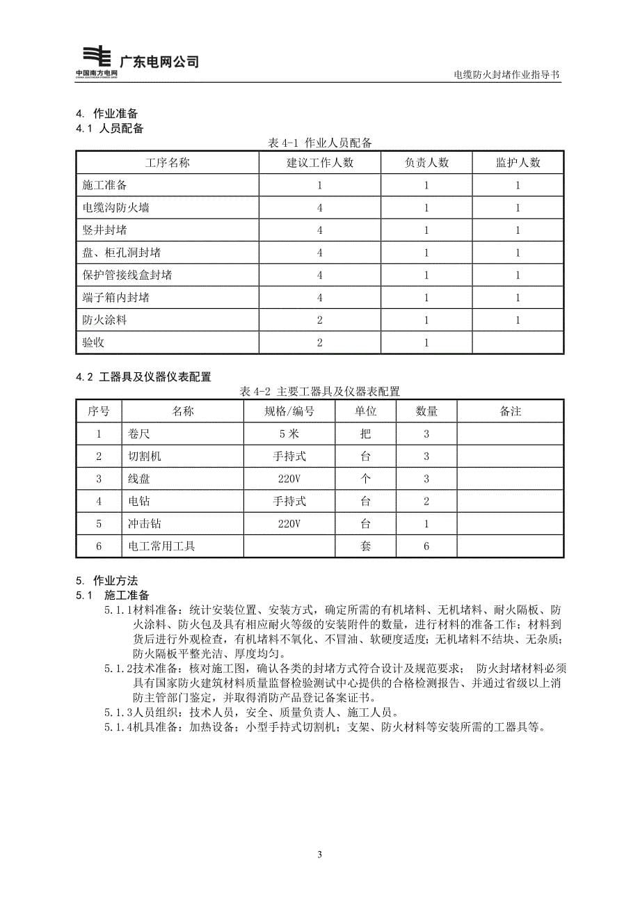 电缆防火封堵作业指导书BDDQ-18_第5页