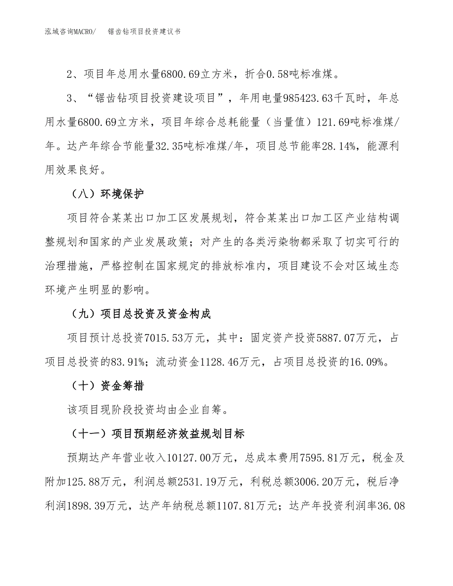 锯齿钻项目投资建议书(总投资7000万元)_第4页