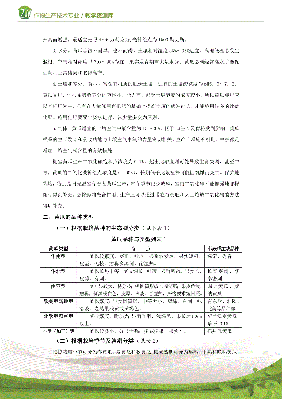 设施蔬菜生产黄瓜的生物学特性及品种类型(精)_第3页