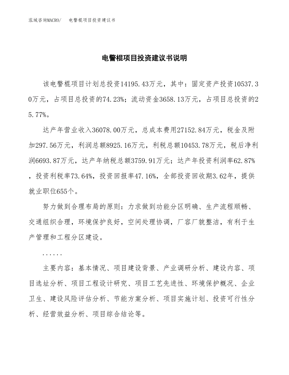 电警棍项目投资建议书(总投资14000万元)_第2页