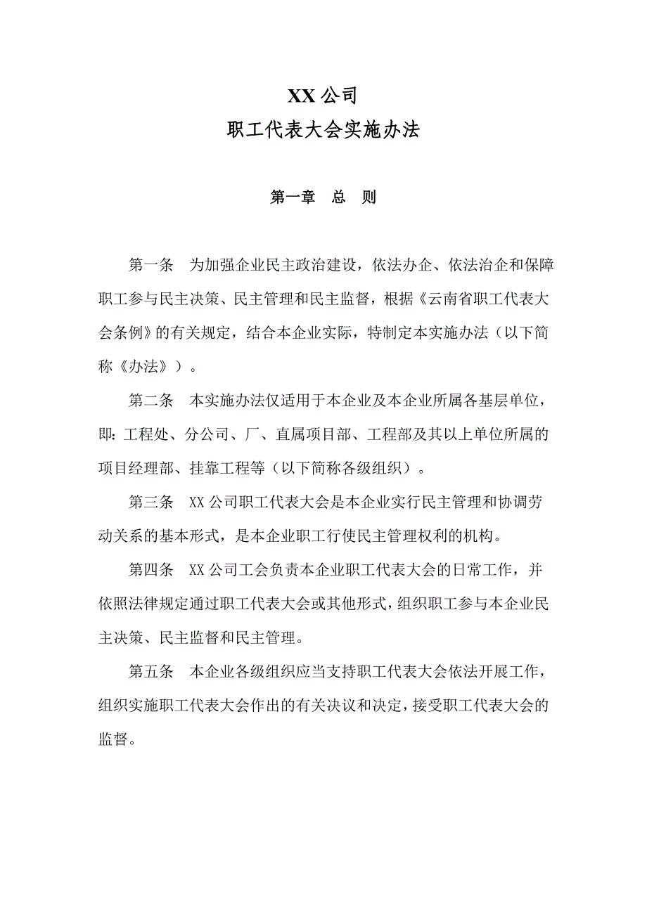 精选-XX公司职工代表大会实施办法_第1页