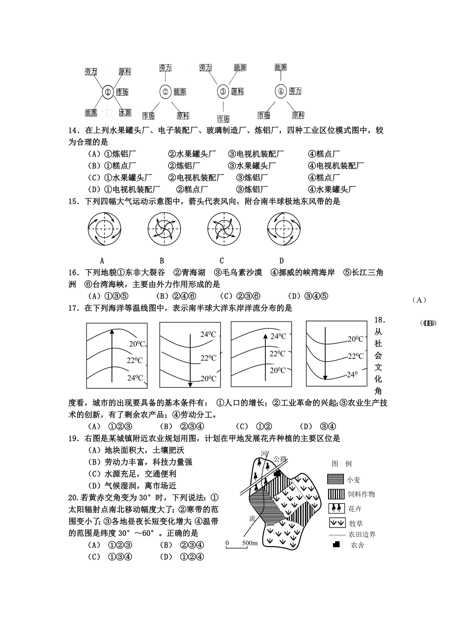 新疆维吾尔自治区学业水平考试模拟试题(地理)_第2页