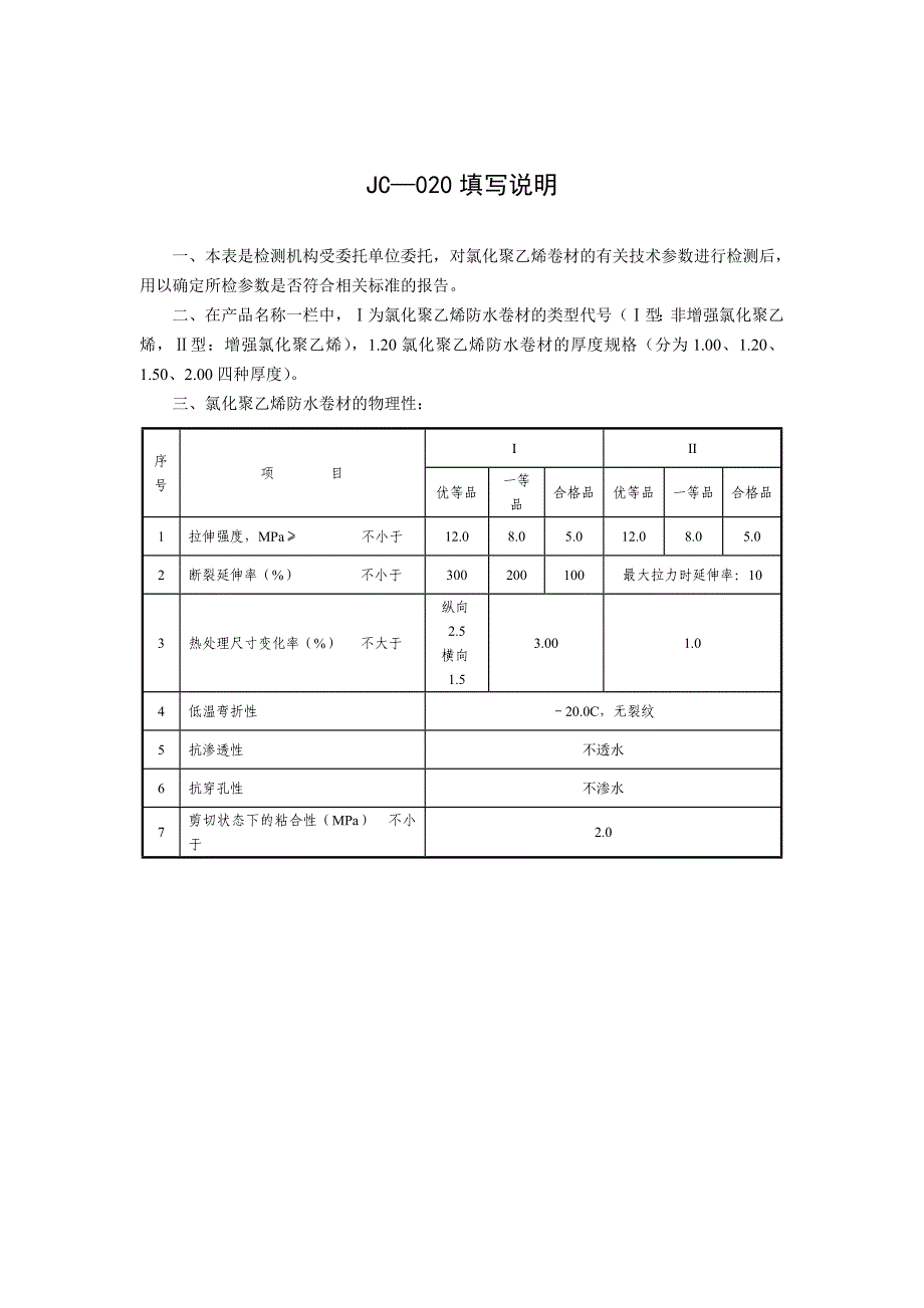 jc-020氯化聚乙烯防水卷材检测报告_第2页