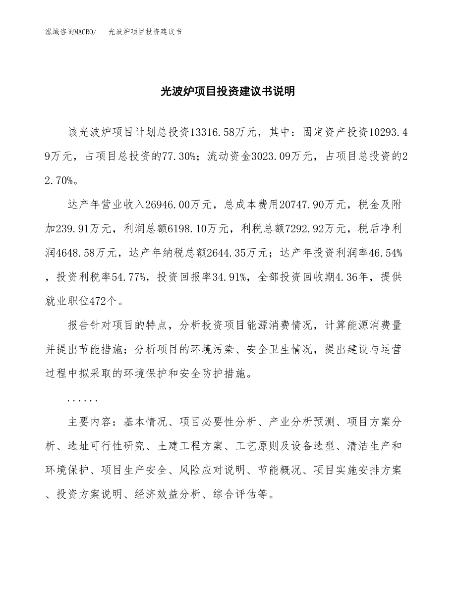 光波炉项目投资建议书(总投资13000万元)_第2页