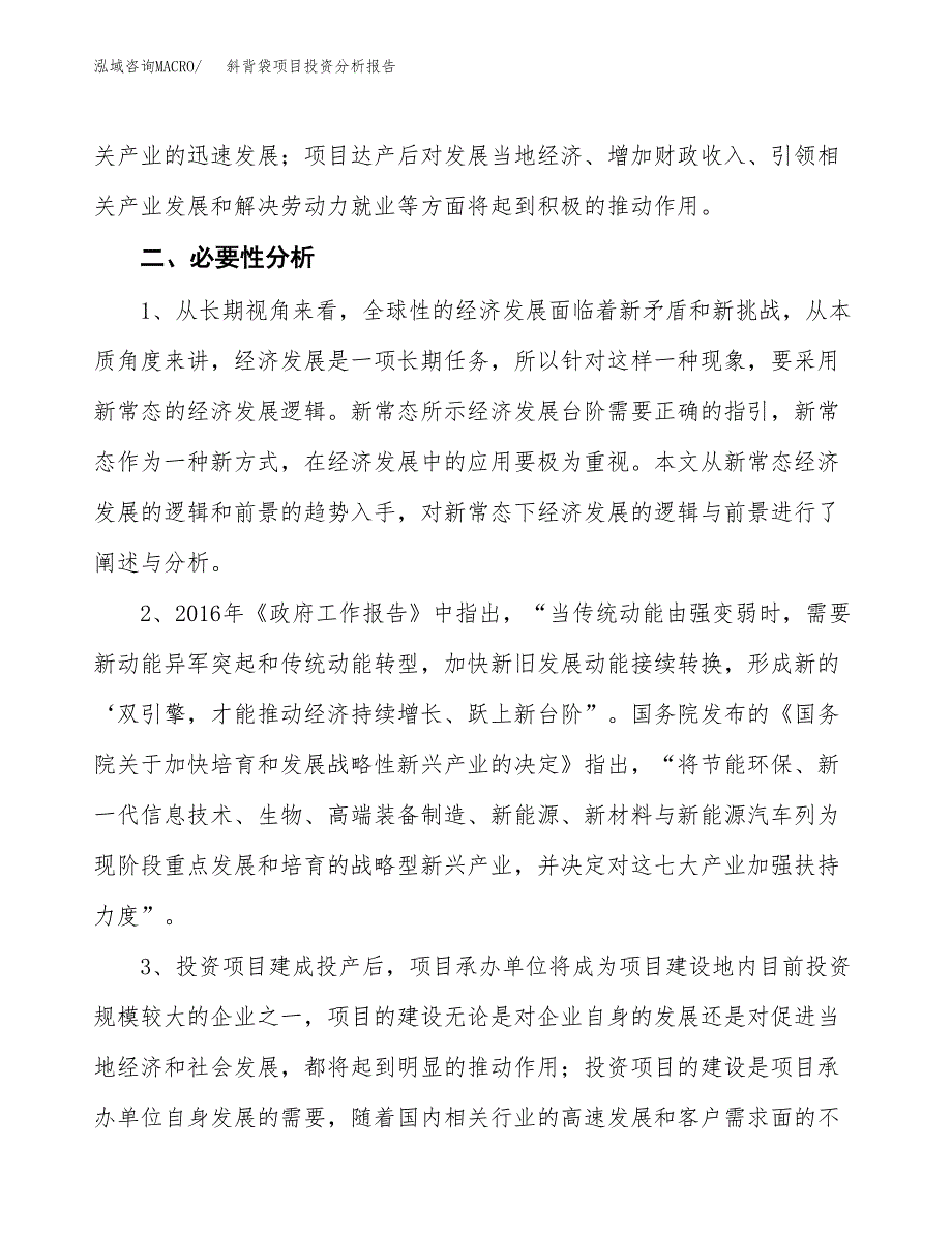 斜背袋项目投资分析报告(总投资11000万元)_第4页