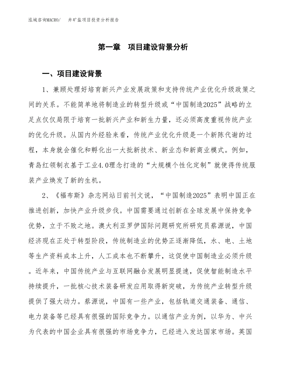 井矿盐项目投资分析报告(总投资19000万元)_第3页