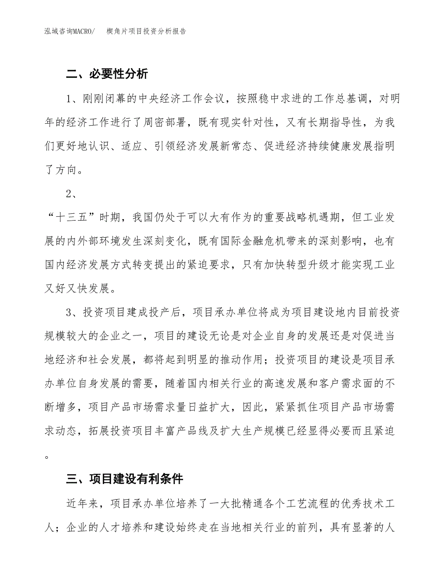 楔角片项目投资分析报告(总投资7000万元)_第4页