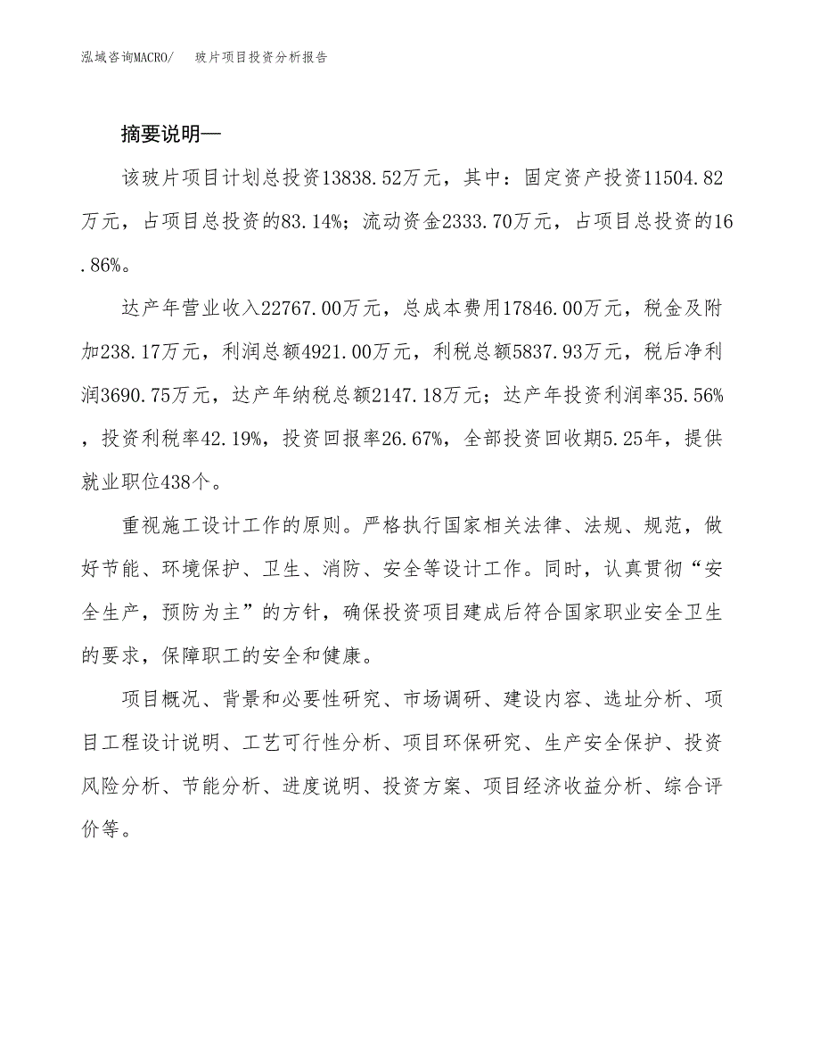 玻片项目投资分析报告(总投资14000万元)_第2页