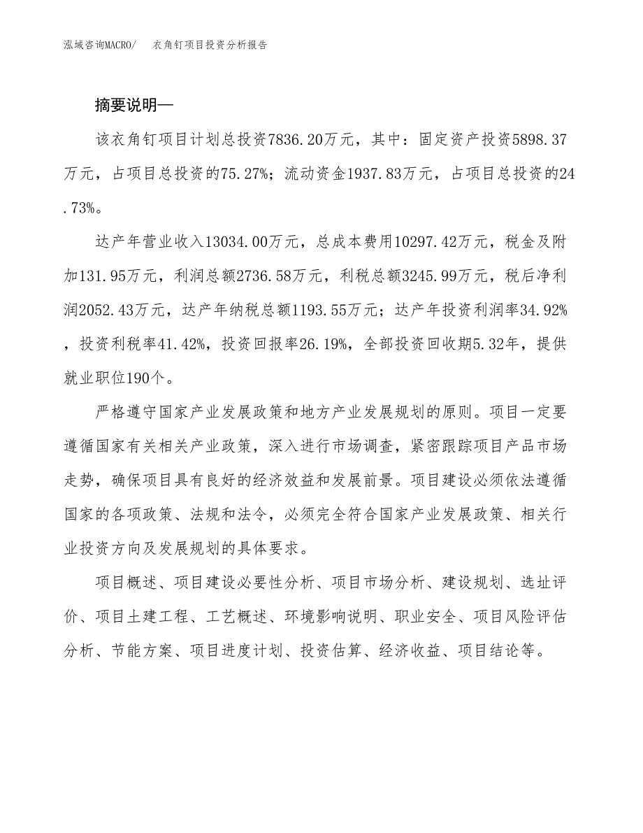 衣角钉项目投资分析报告(总投资8000万元)_第2页