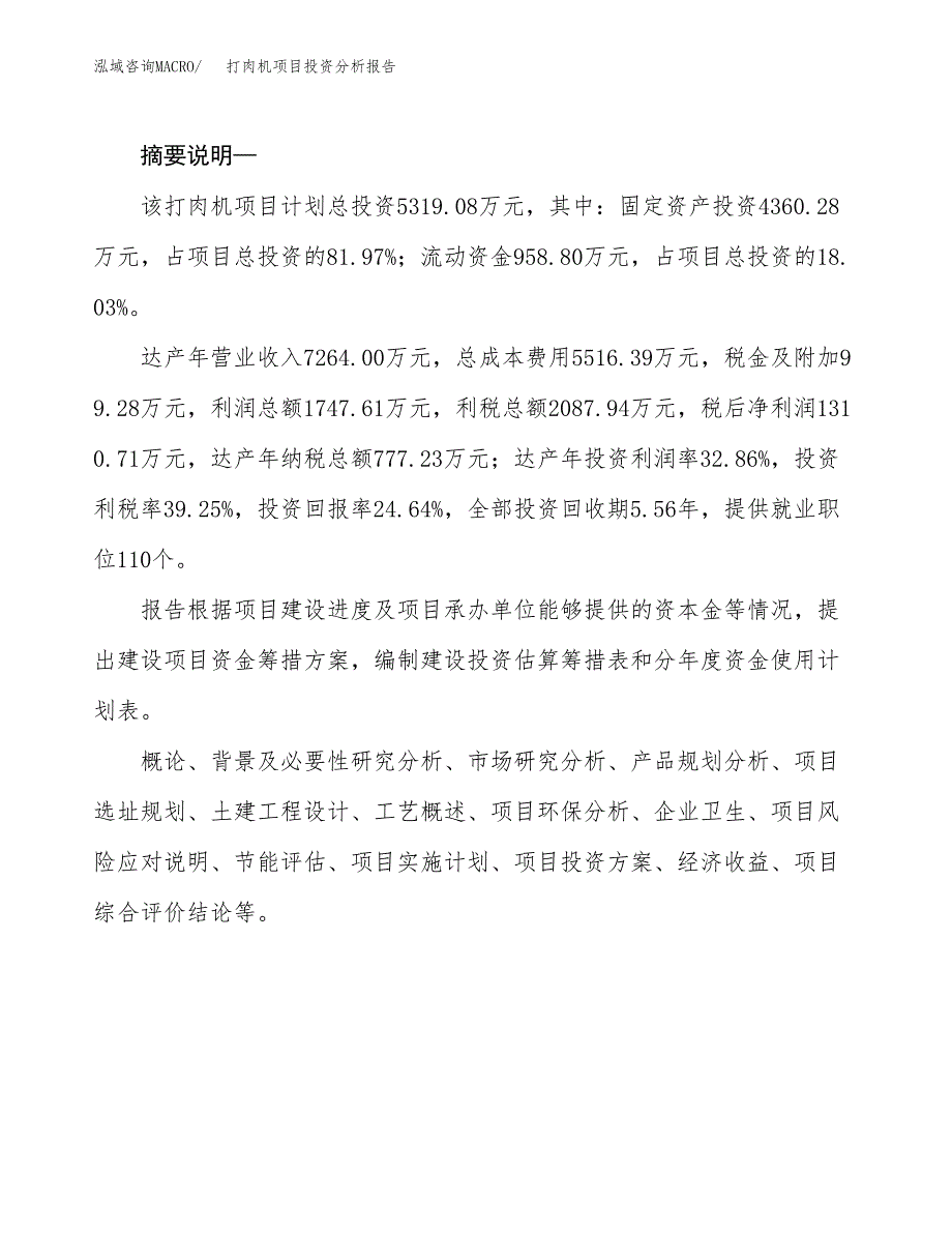 打肉机项目投资分析报告(总投资5000万元)_第2页