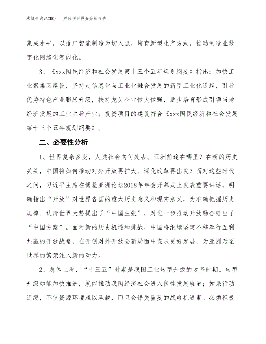 拜毯项目投资分析报告(总投资6000万元)_第4页