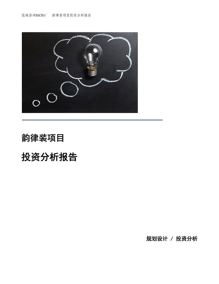 韵律装项目投资分析报告(总投资9000万元)