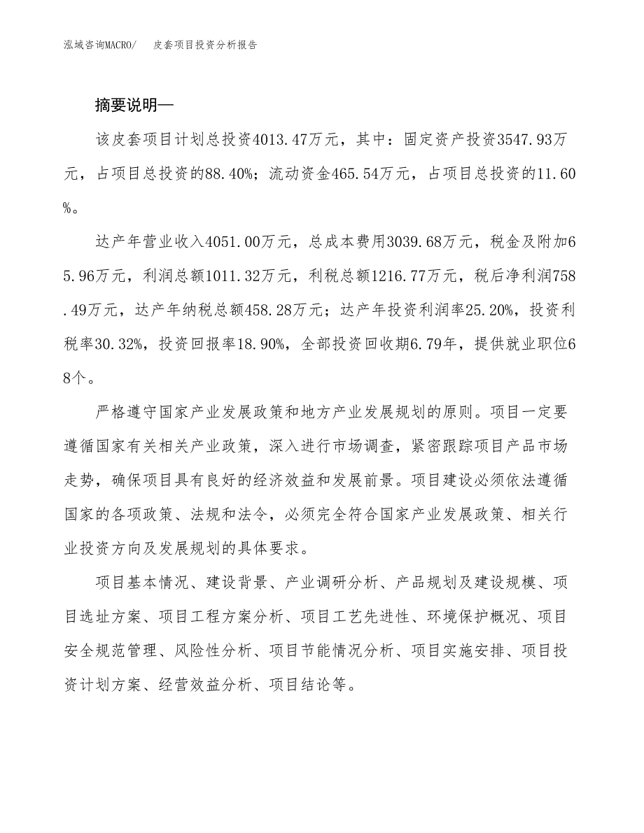 皮套项目投资分析报告(总投资4000万元)_第2页