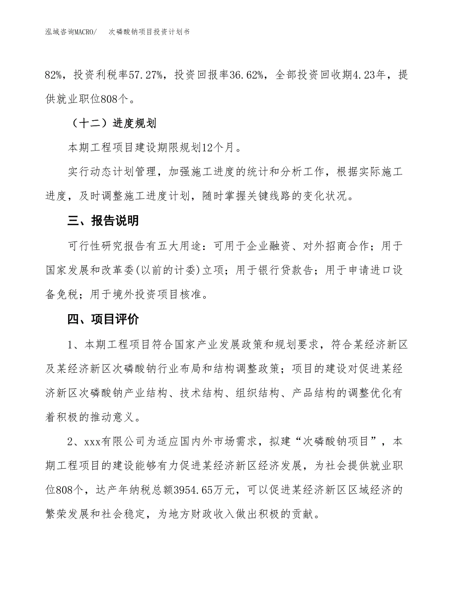 （参考版）次磷酸钠项目投资计划书_第4页