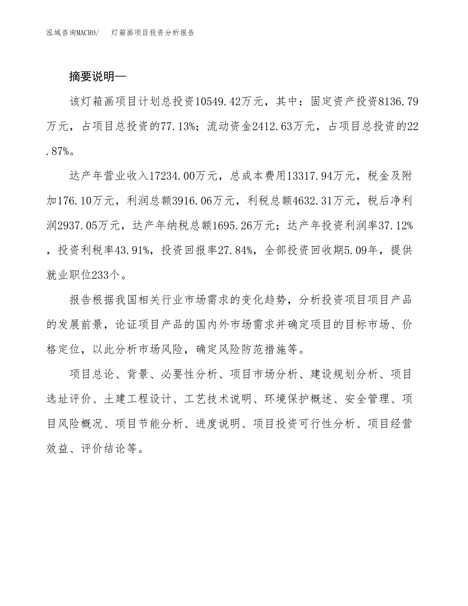 灯箱画项目投资分析报告(总投资11000万元)_第2页