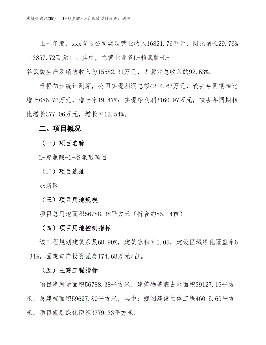 （参考版）L-赖氨酸-L-谷氨酸项目投资计划书_第2页