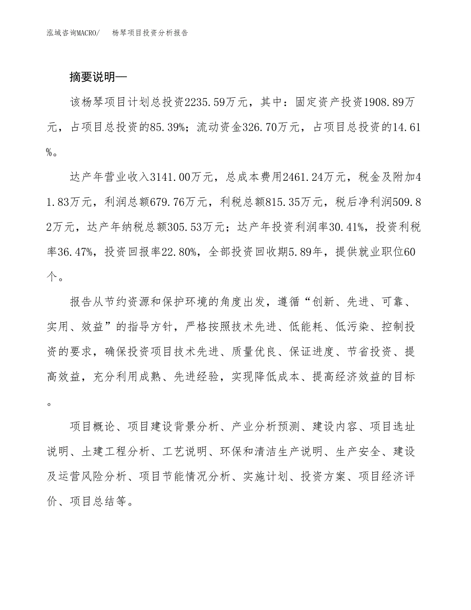 杨琴项目投资分析报告(总投资2000万元)_第2页