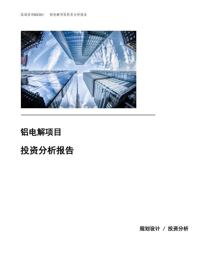 铝电解项目投资分析报告(总投资17000万元)