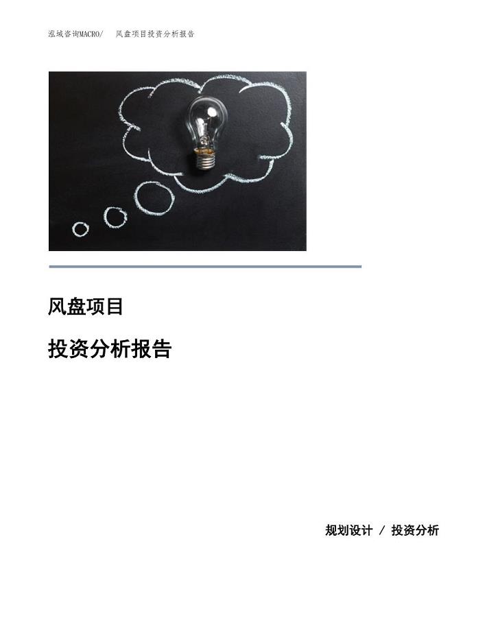 风盘项目投资分析报告(总投资6000万元)