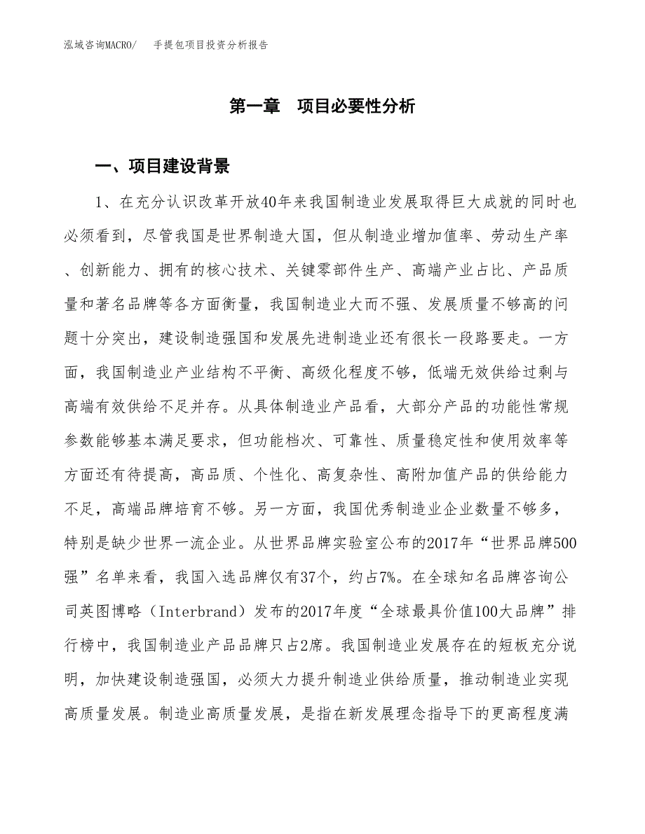 手提包项目投资分析报告(总投资10000万元)_第3页