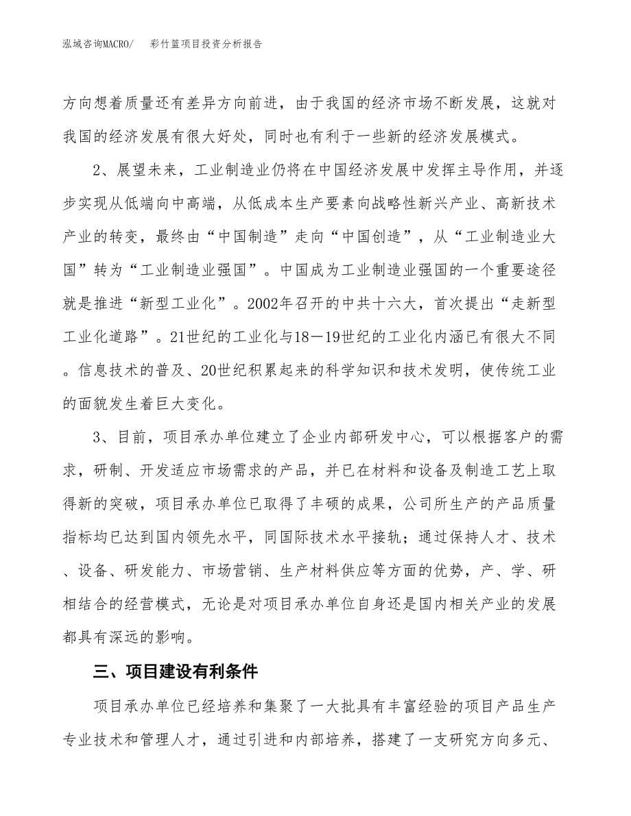 彩竹篮项目投资分析报告(总投资17000万元)_第5页