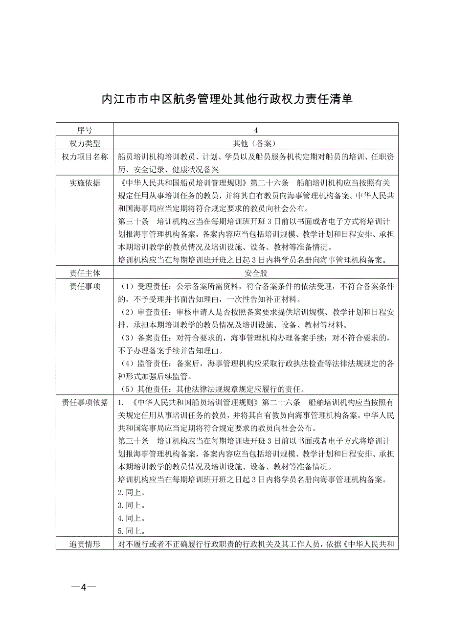 内江中区航务管理处其他行政权力责任清单_第4页