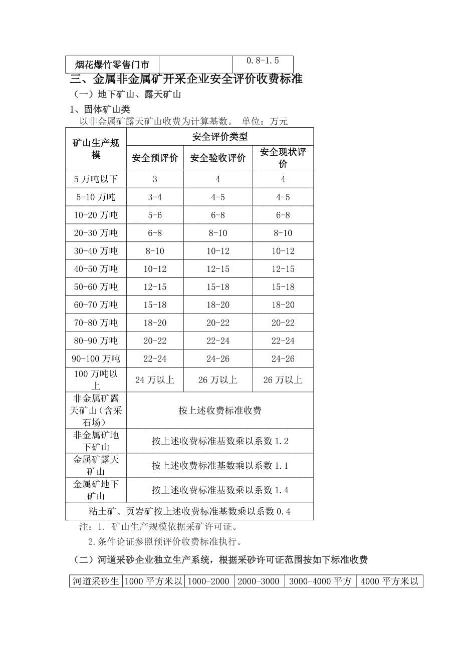 四川省安全评价收费指导标准2010_第5页