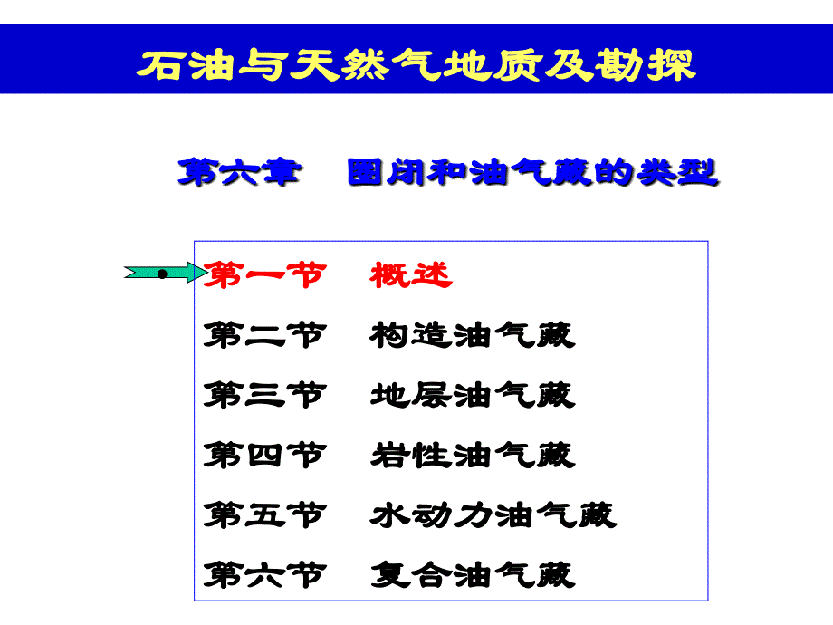 石油地质课件第六章圈闭和油气藏的类型_第1页