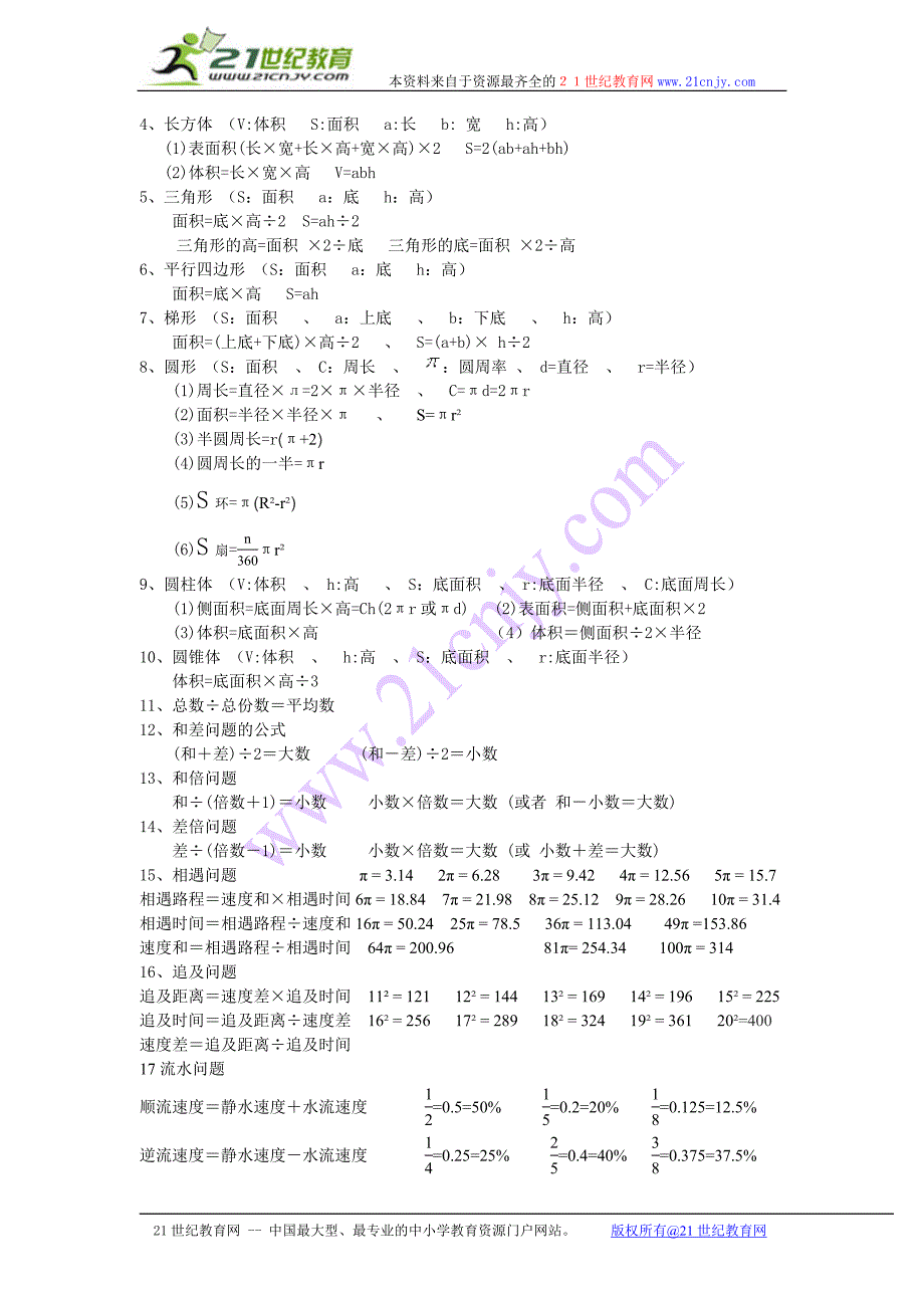 2016新人教版六年级数学毕业总复习资料_第2页