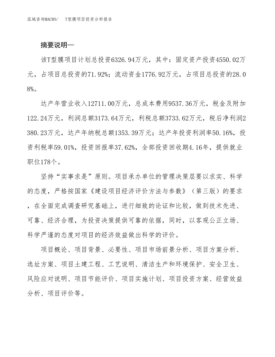 T型膜项目投资分析报告(总投资17000万元)_第2页