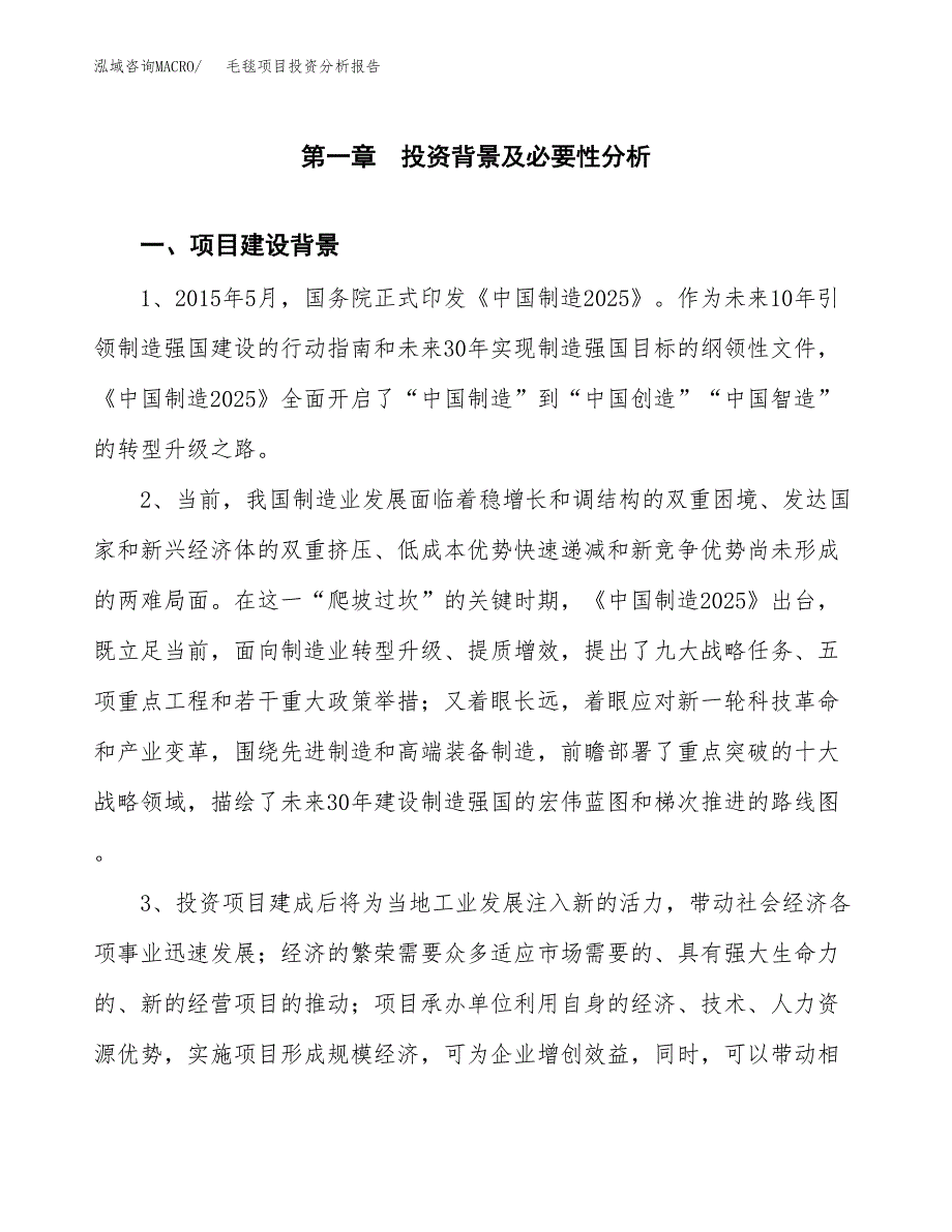 毛毯项目投资分析报告(总投资13000万元)_第3页