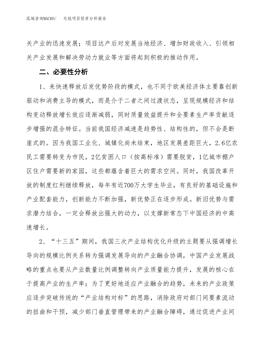 毛毯项目投资分析报告(总投资13000万元)_第4页