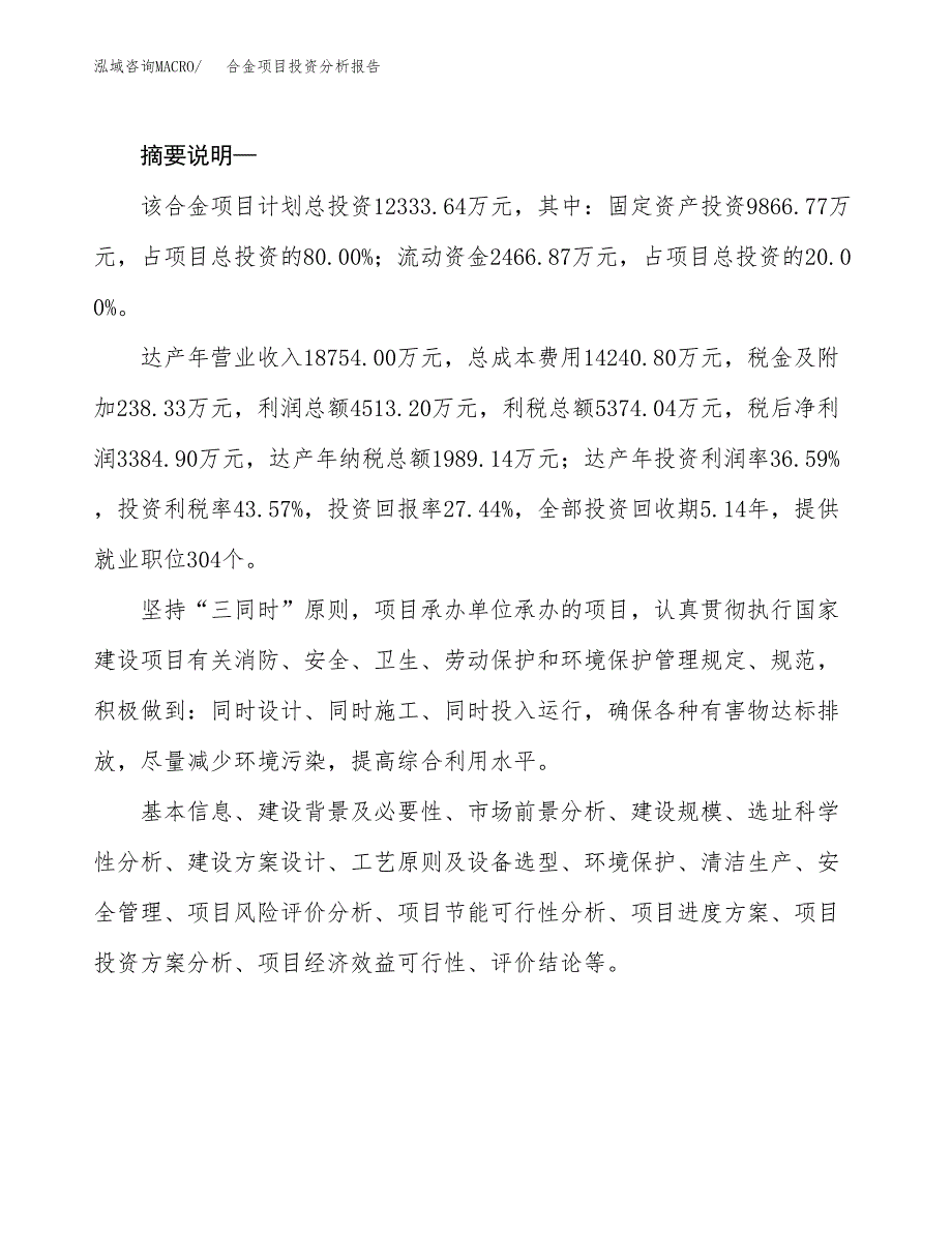 合金项目投资分析报告(总投资12000万元)_第2页