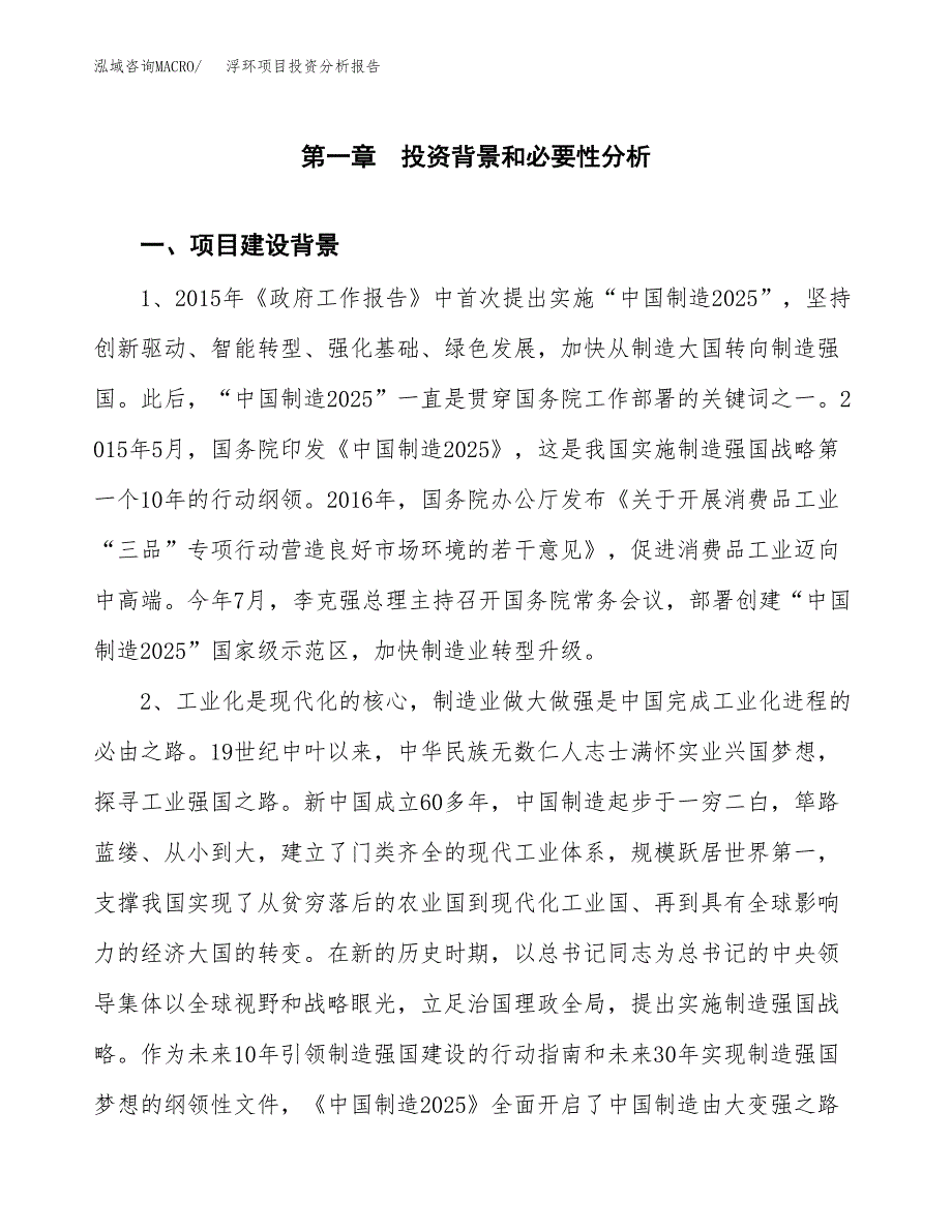 浮环项目投资分析报告(总投资15000万元)_第3页