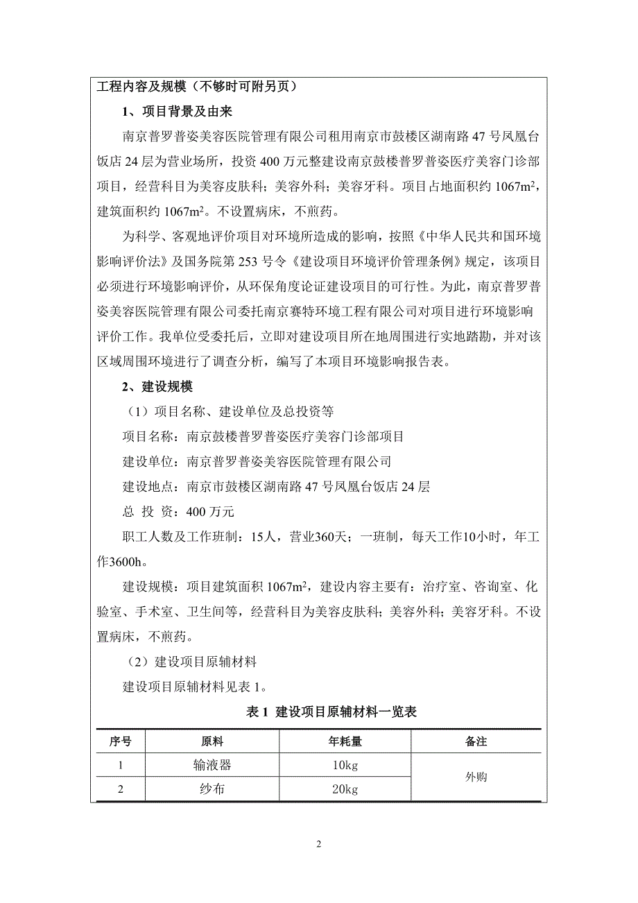 南京鼓楼普罗普姿医疗美容诊所项目报告表江苏工程咨询中心_第4页