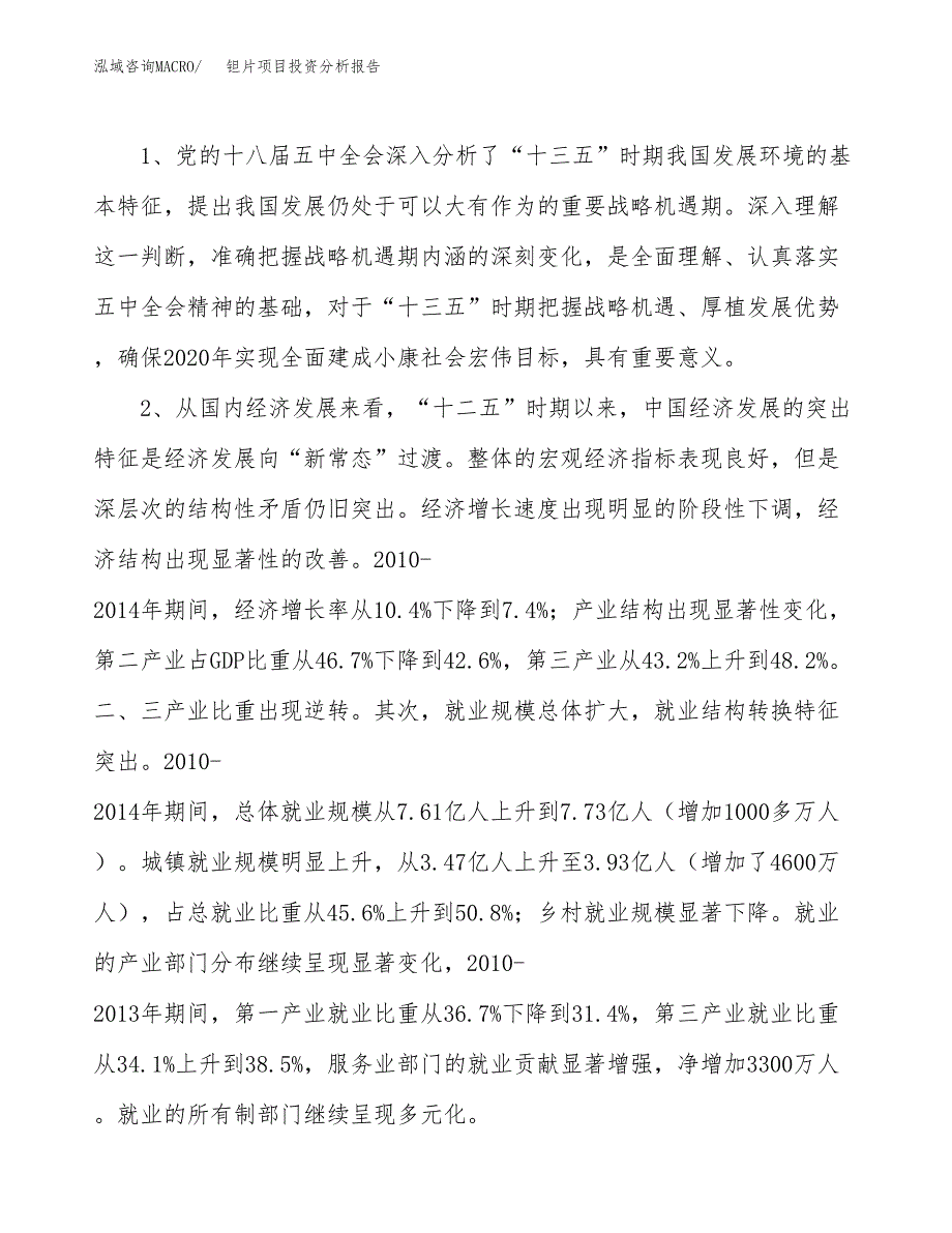 钽片项目投资分析报告(总投资23000万元)_第4页