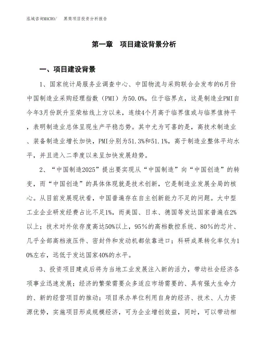 黑筒项目投资分析报告(总投资3000万元)_第3页