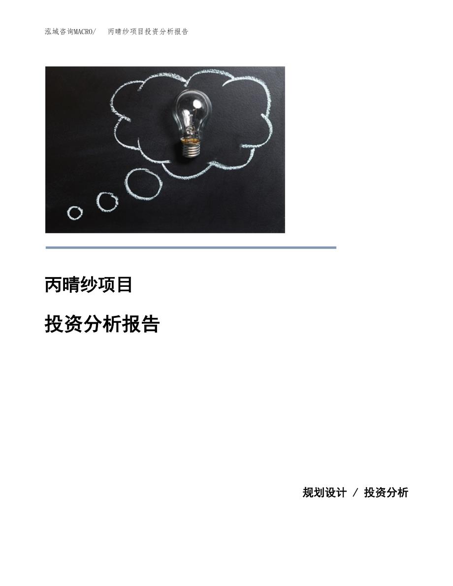 丙晴纱项目投资分析报告(总投资9000万元)_第1页