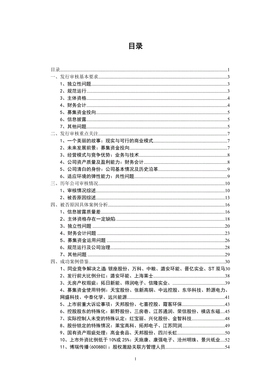 IPO发行审核问题总结完结版_第1页