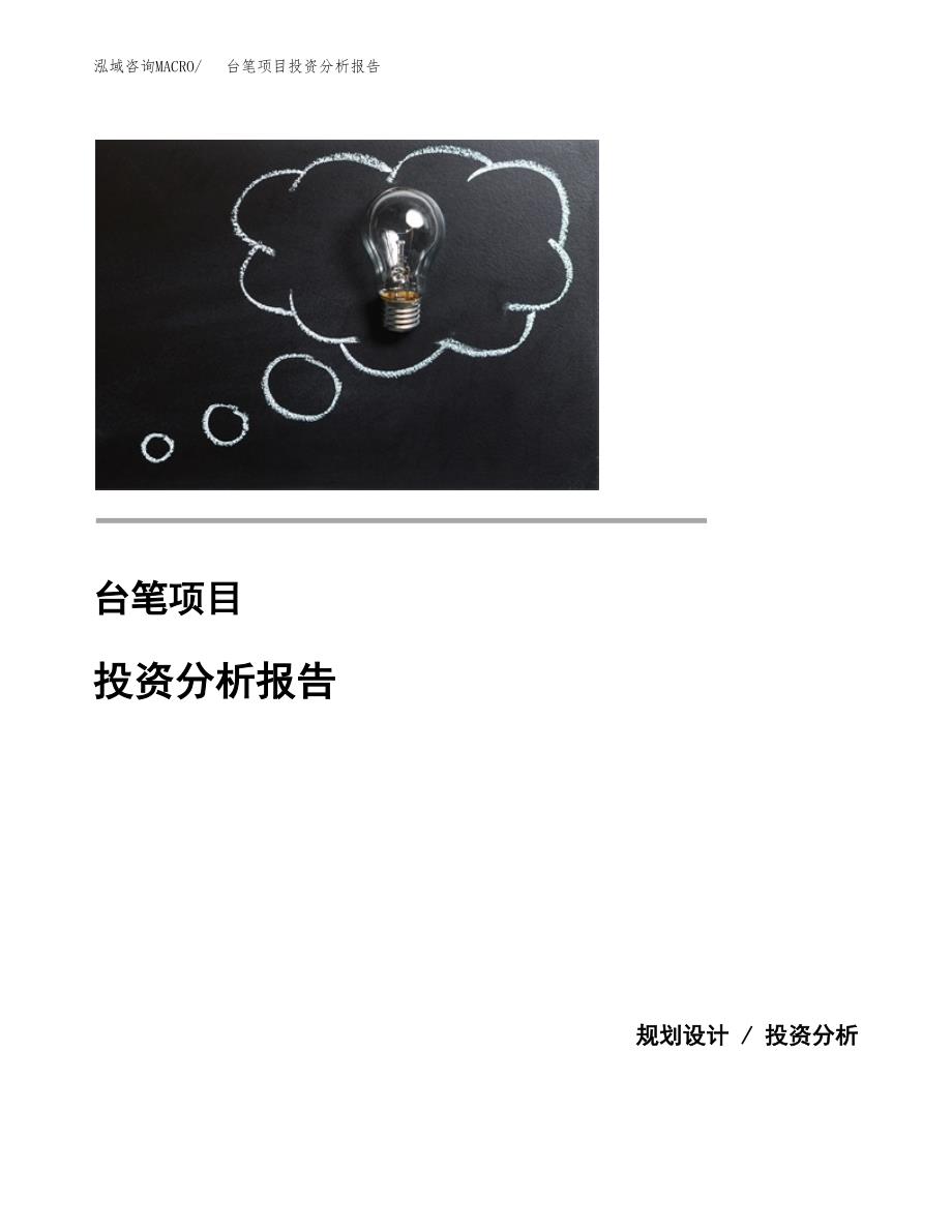 台笔项目投资分析报告(总投资8000万元)_第1页