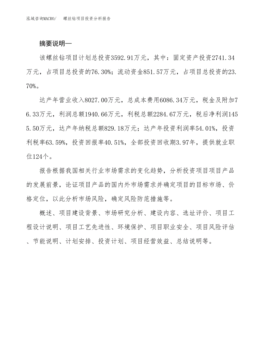 螺丝钻项目投资分析报告(总投资4000万元)_第2页