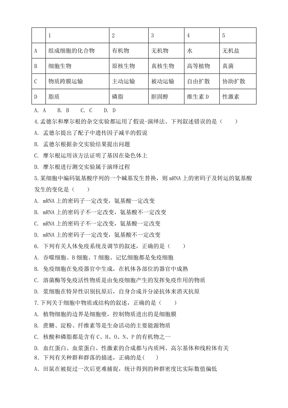 精校word版---山东省2019届高三上学期第二次质量检测生物_第2页